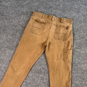 Weatherproof Vintage Mens 38x30 Canvas Carpenter Pants Brown Utility Workwear‎